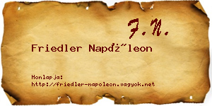 Friedler Napóleon névjegykártya